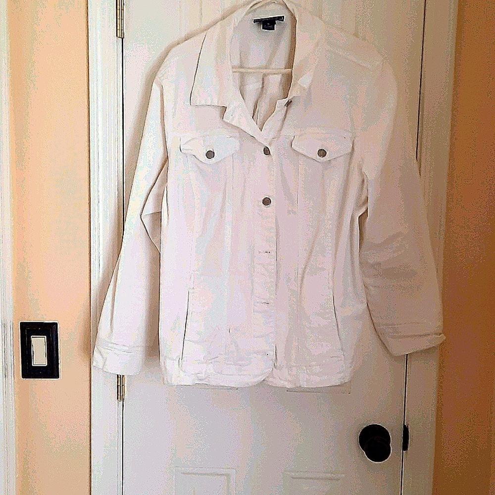 Charter Club White Jeans Jacket, sz 3X